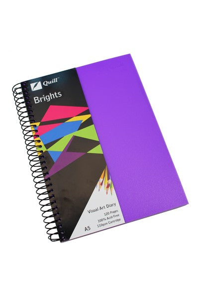 VISUAL ART DIARY QUILL A5 BRIGHTS DARK PURPLE 60LF